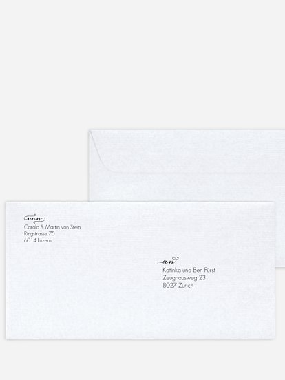 Bedruckter Briefumschlag Hochzeit Script