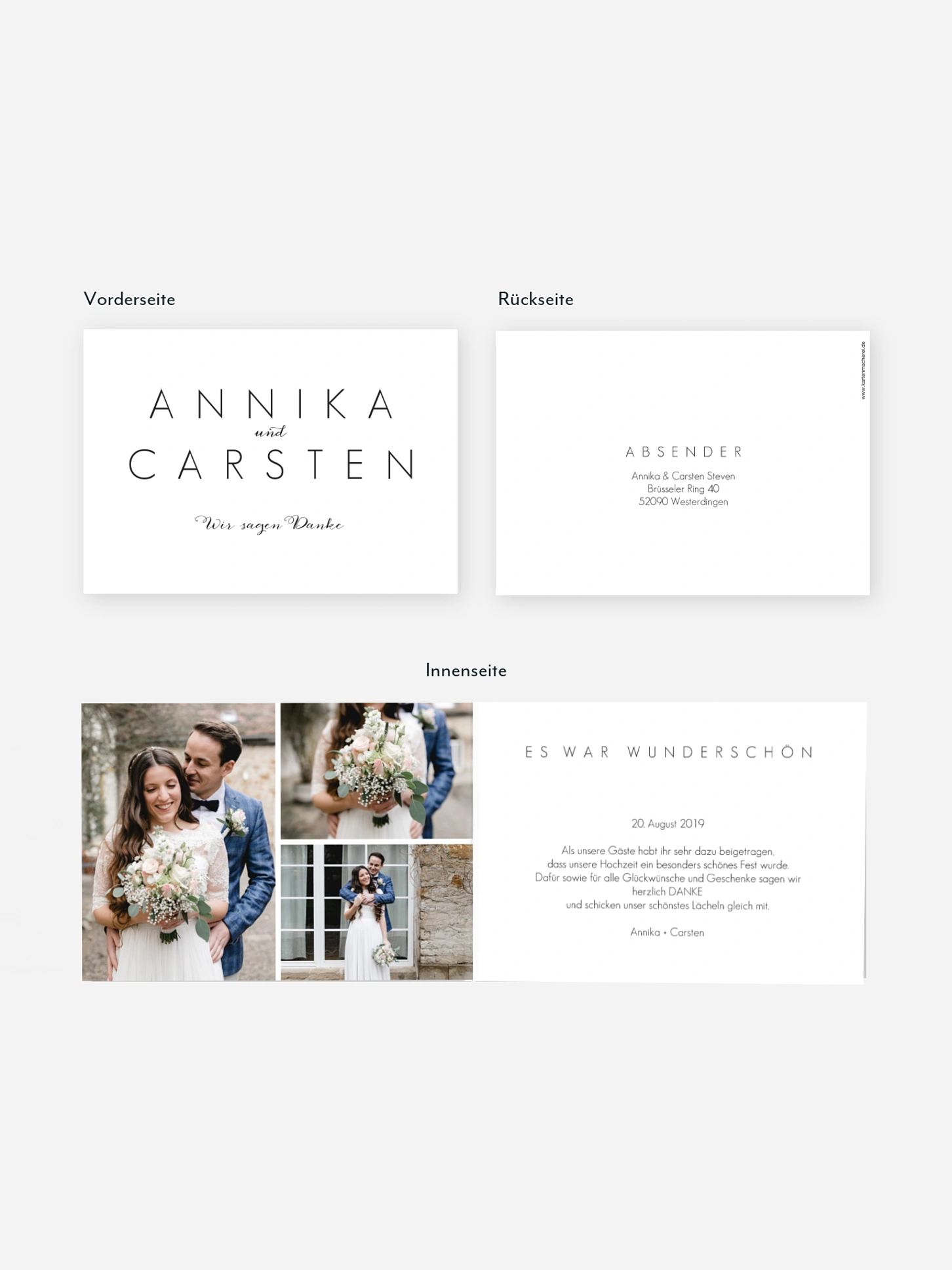Dankeskarte Hochzeit Script