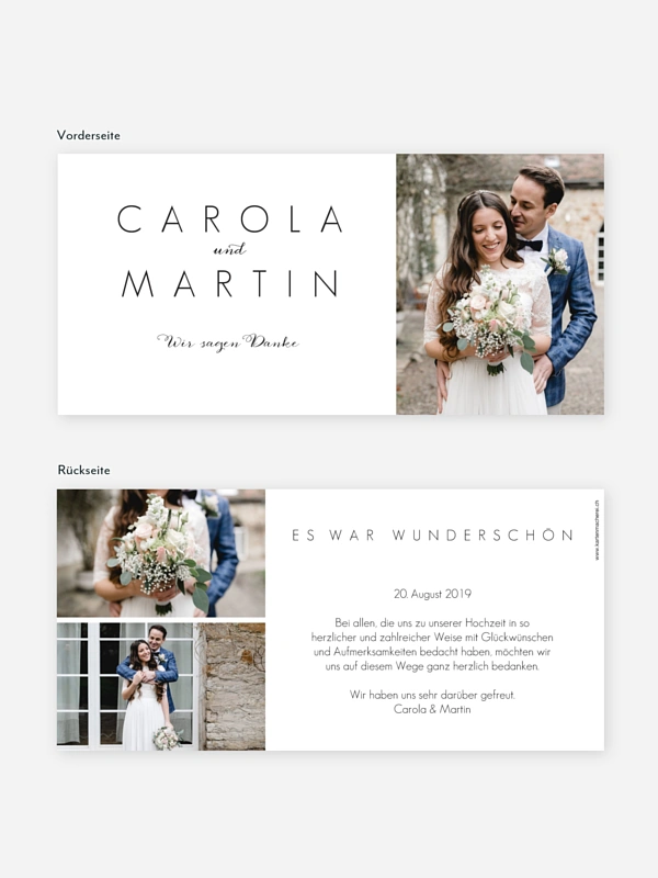 Dankeskarte Hochzeit Script