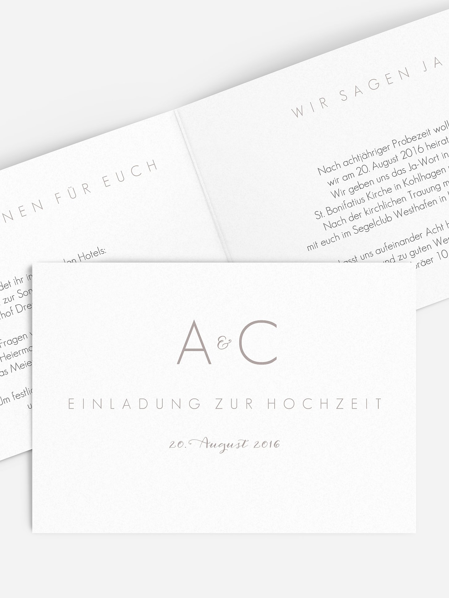 Hochzeitseinladung Script
