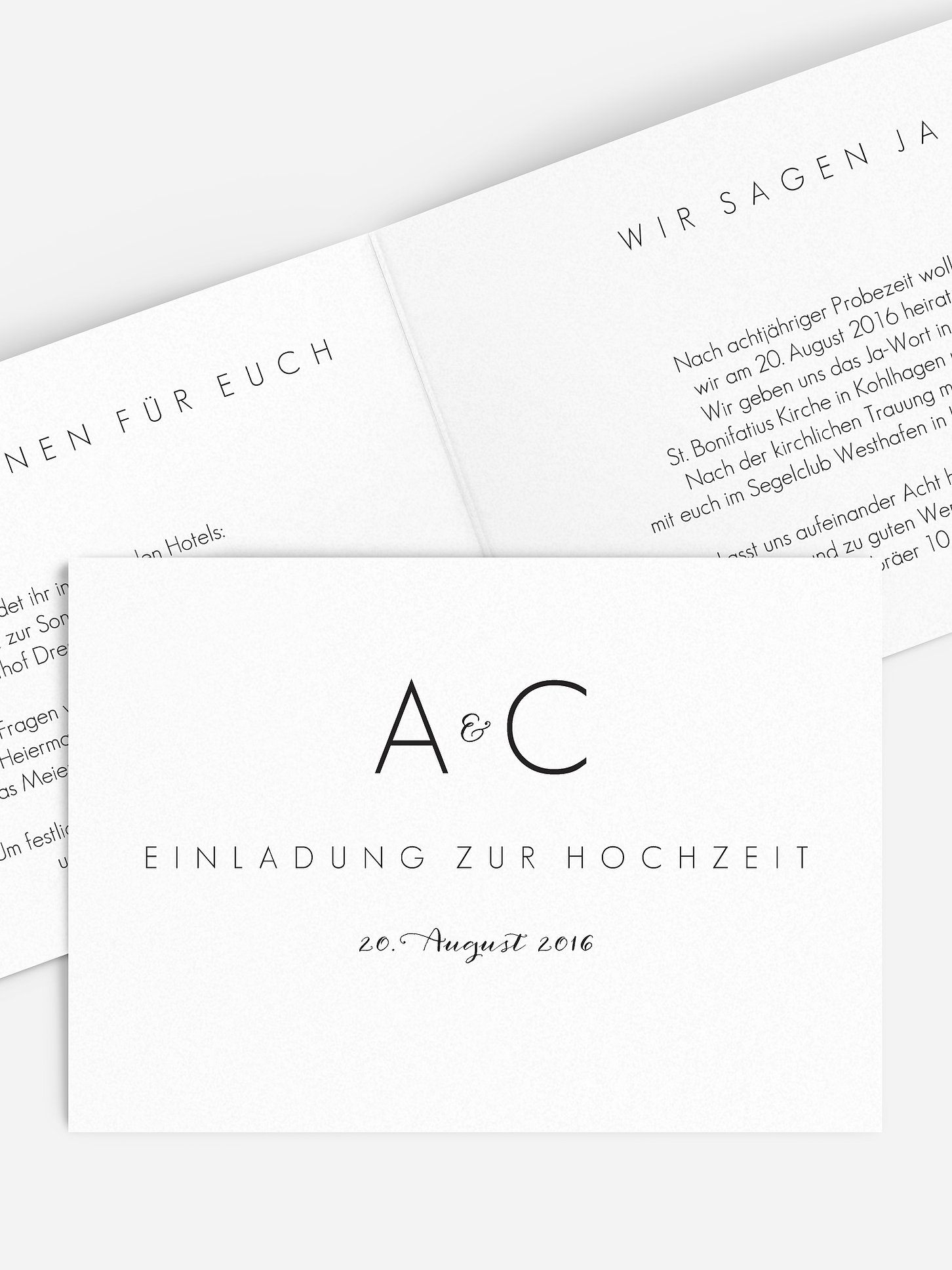 Hochzeitseinladung Script
