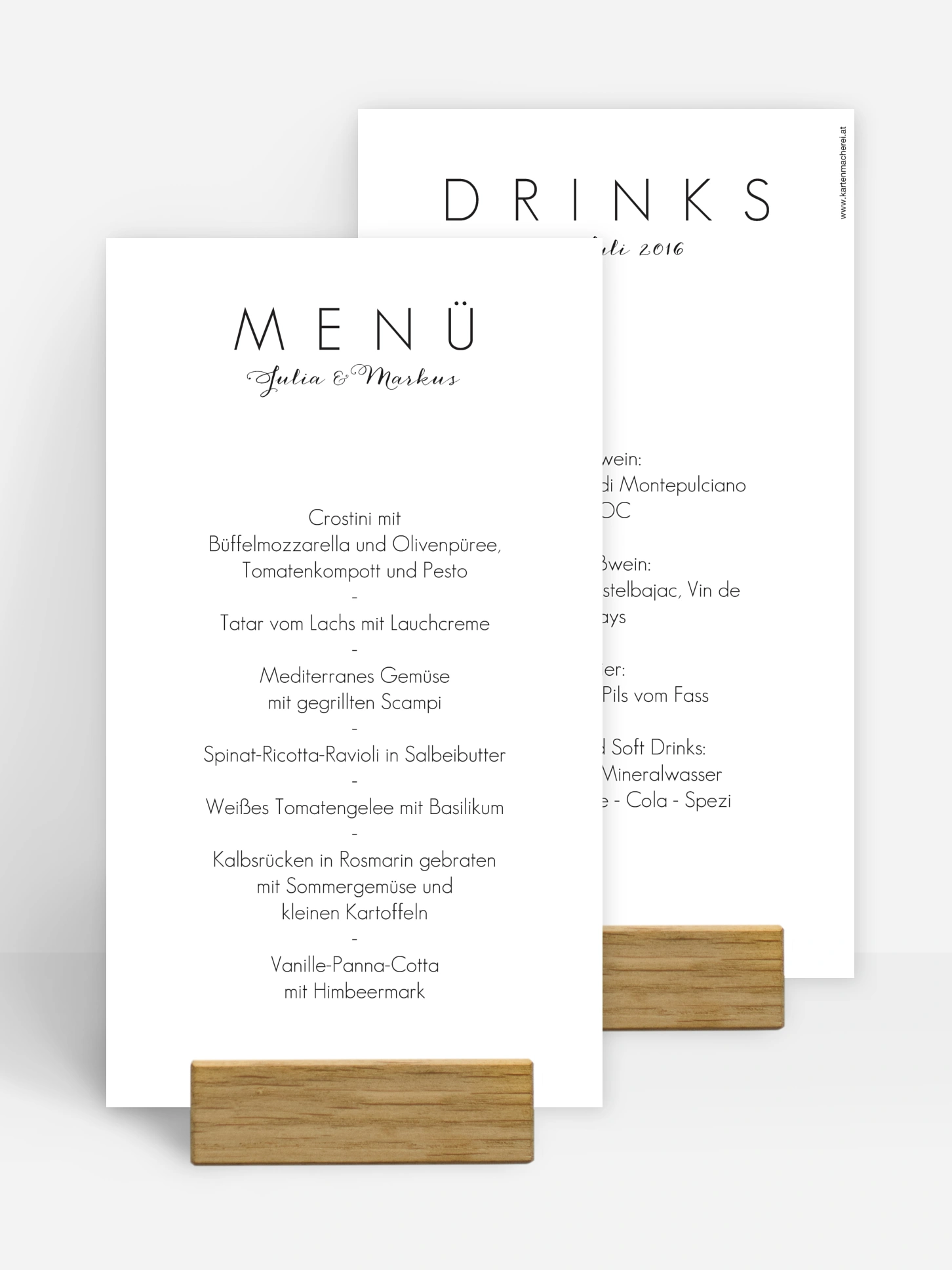 Menükarte Hochzeit Script