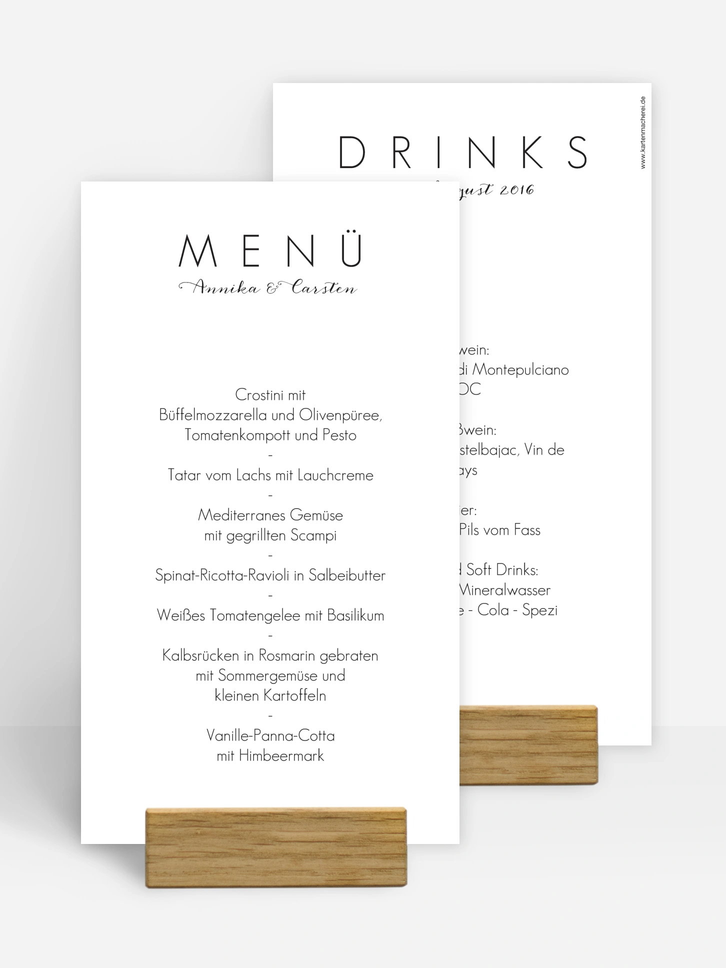 Menükarte Hochzeit Script