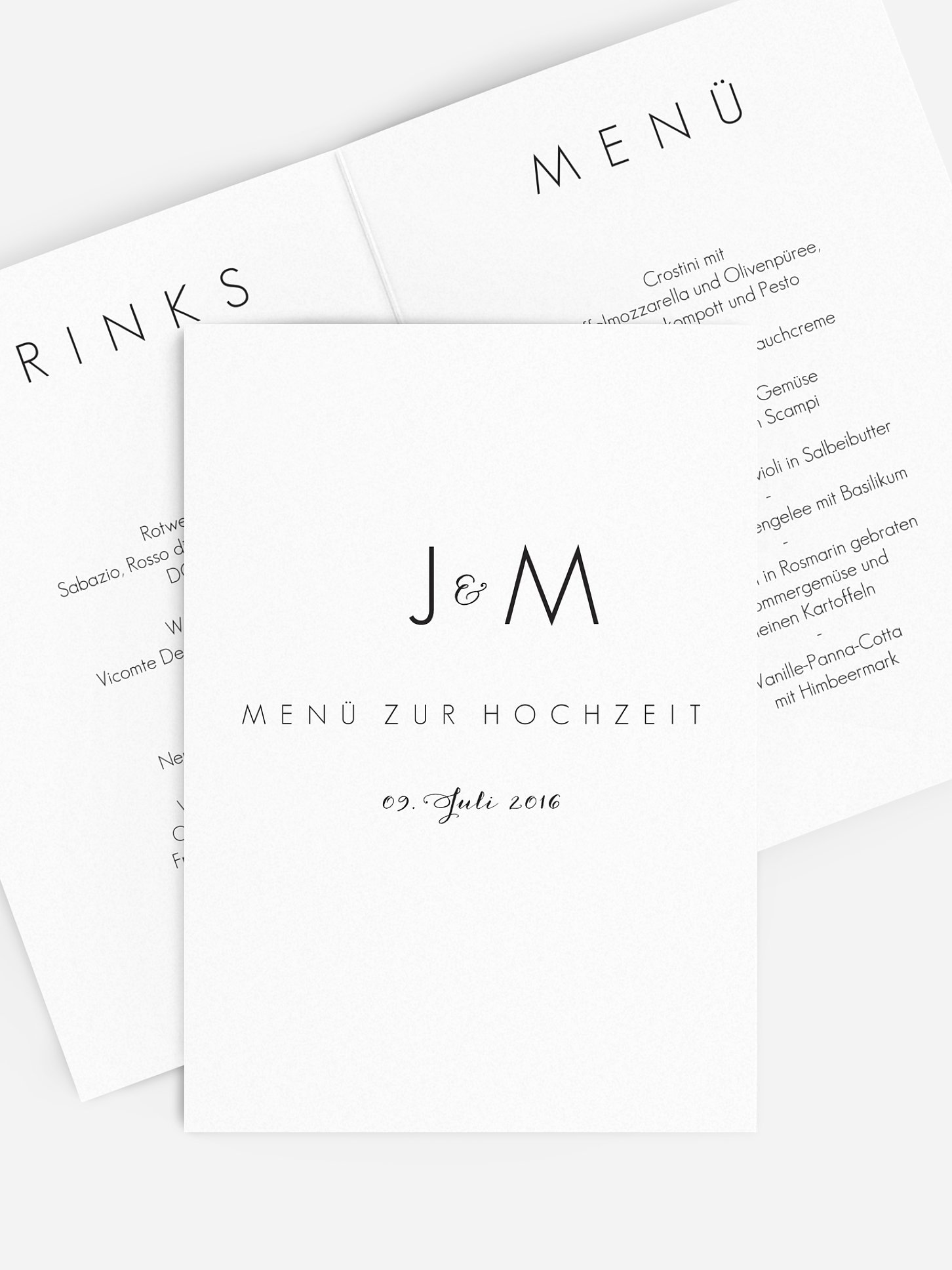 Menükarte Hochzeit Script