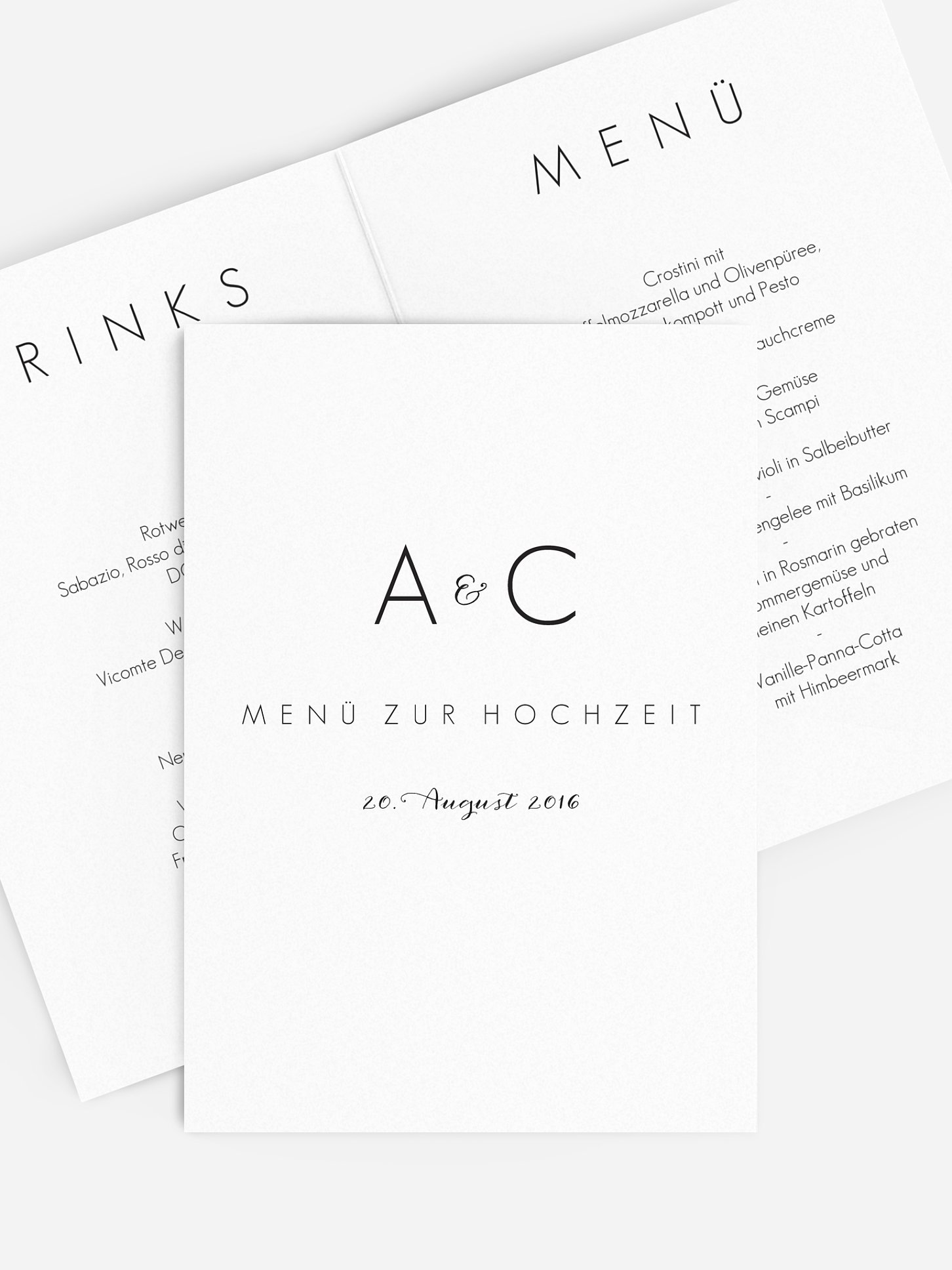Menükarte Hochzeit Script