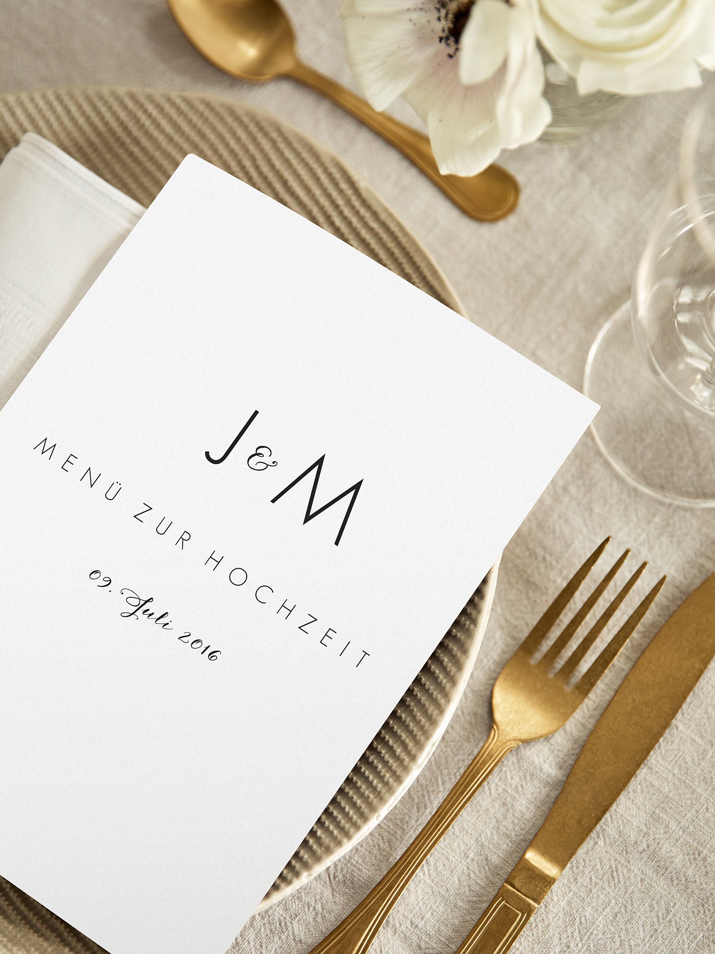 Menükarte Hochzeit Script