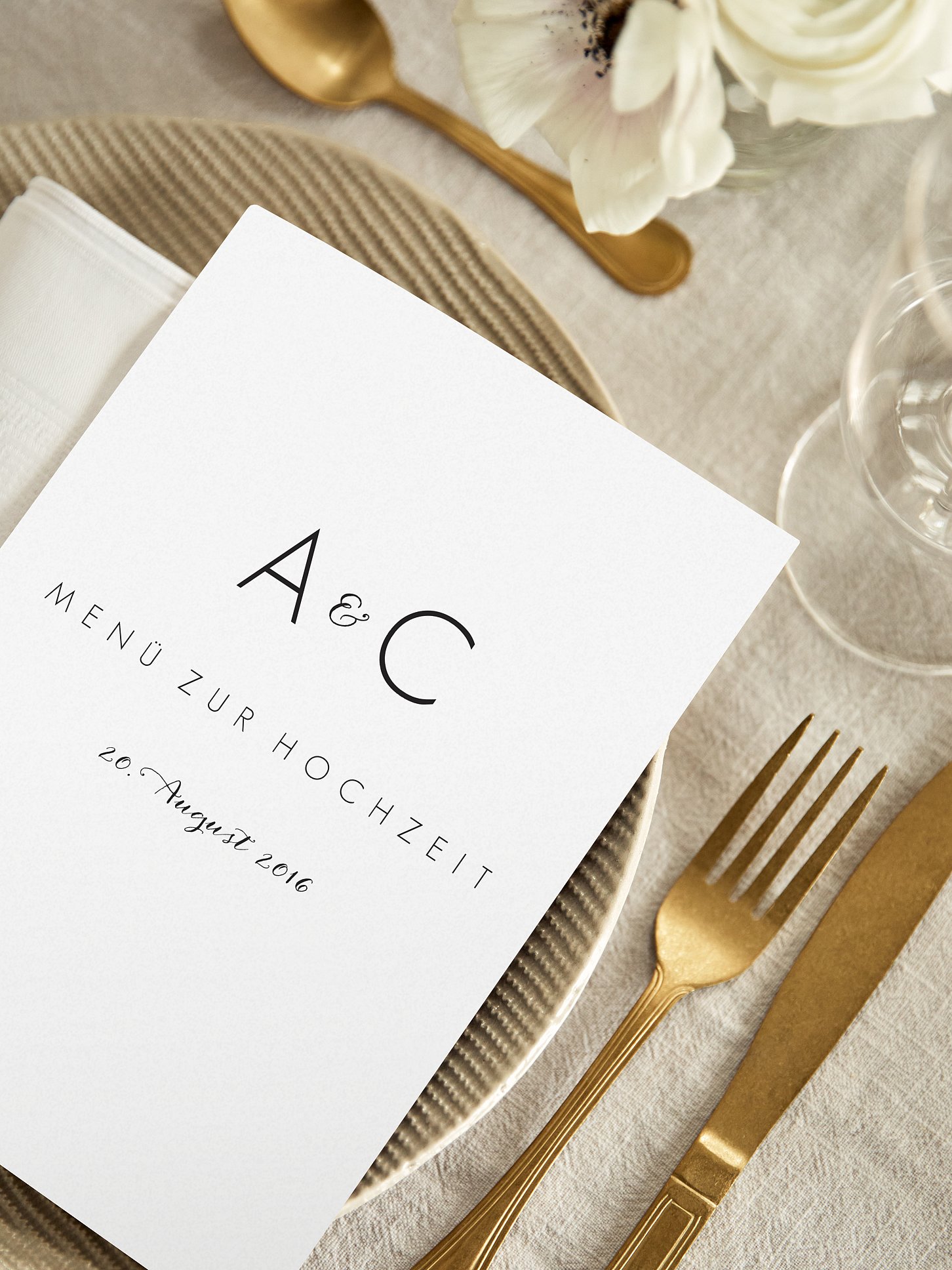 Menükarte Hochzeit Script