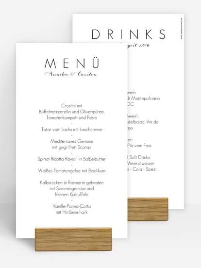 Menükarte Hochzeit Script