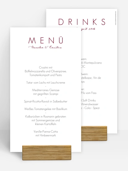 Menükarte Hochzeit Script