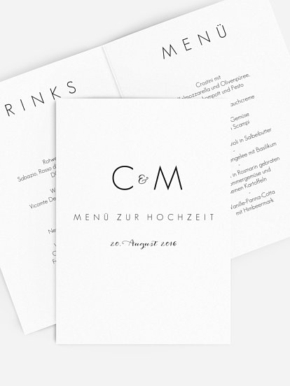 Menükarte Hochzeit Script