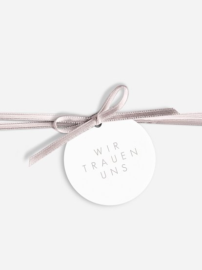 Anhänger mit Band zur Hochzeit Script