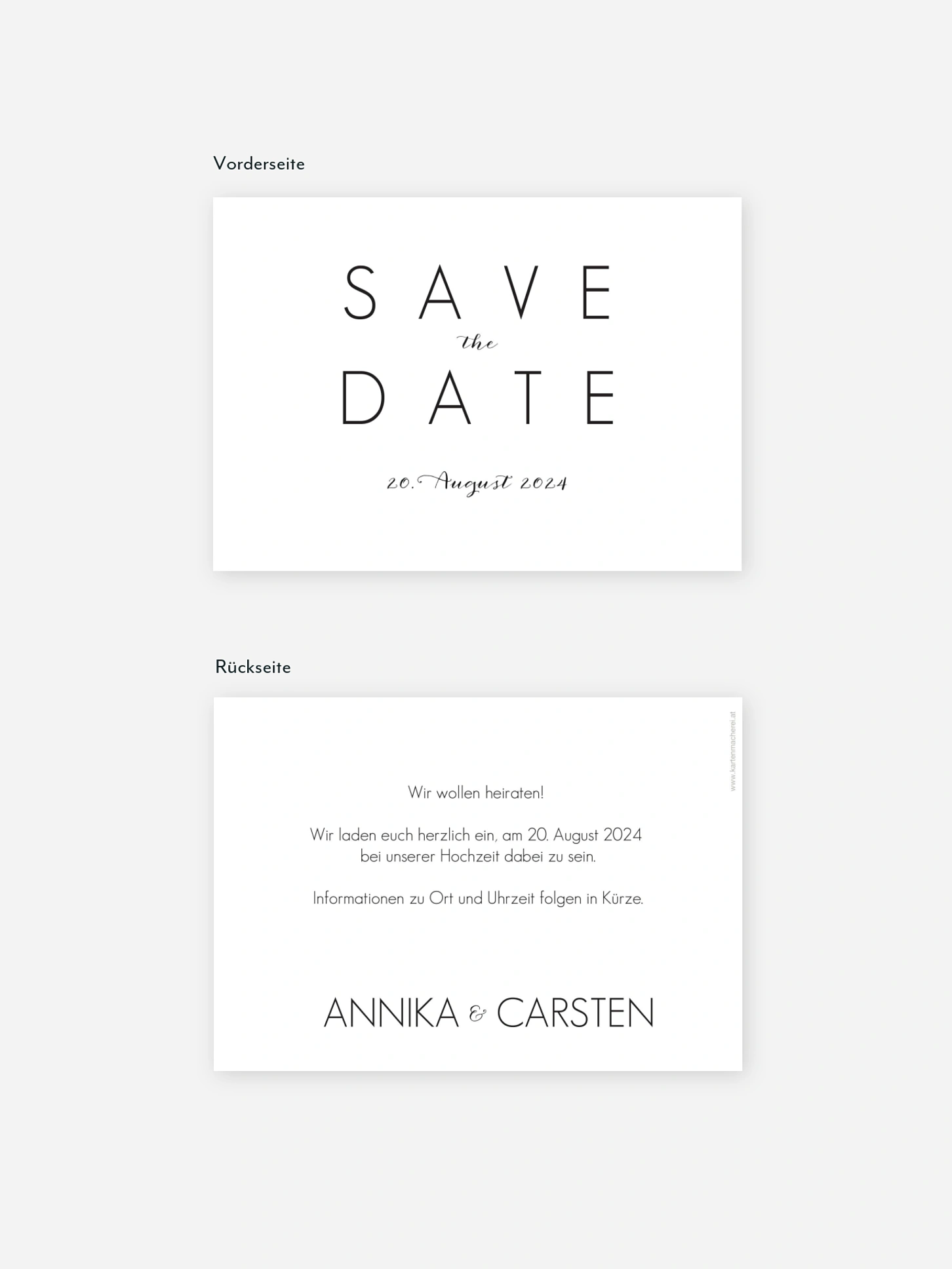 Save-the-Date Karte Script