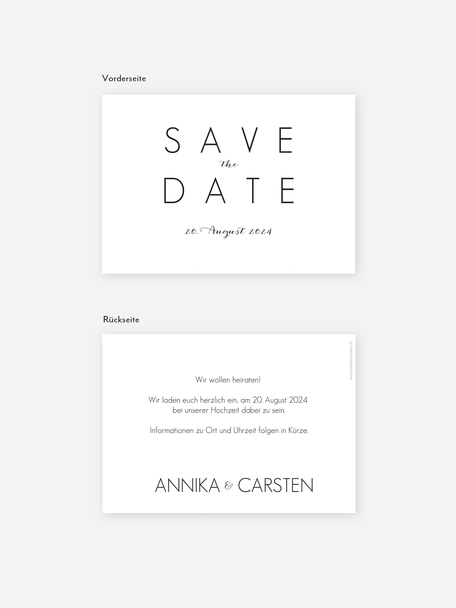 Save-the-Date Karte Script