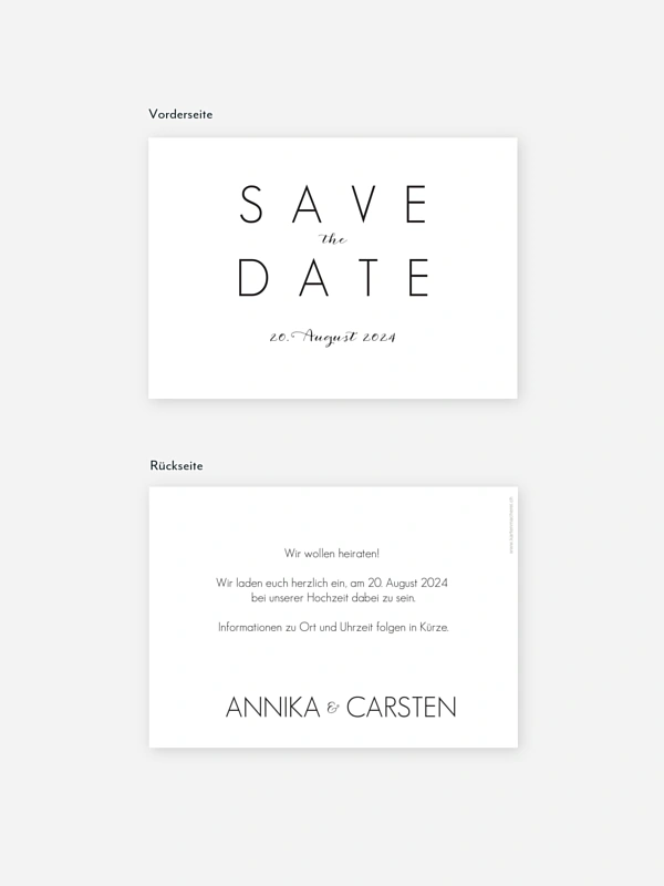 Save-the-Date Karte Script