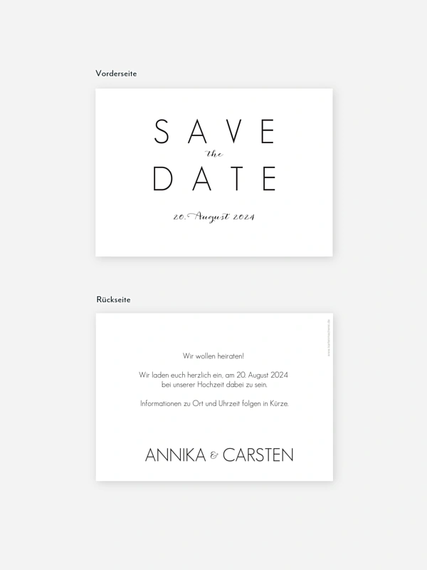 Save-the-Date Karte Script