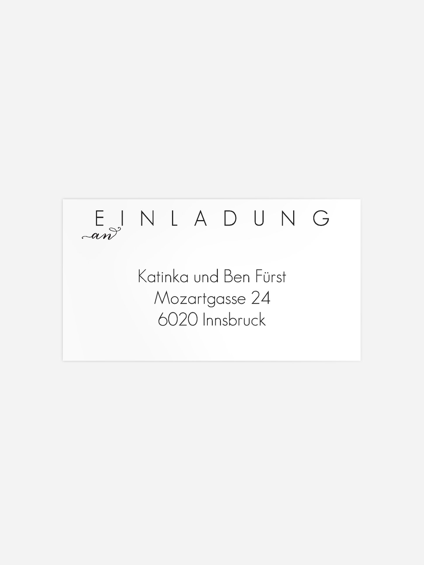 Empfängeraufkleber Hochzeit Script