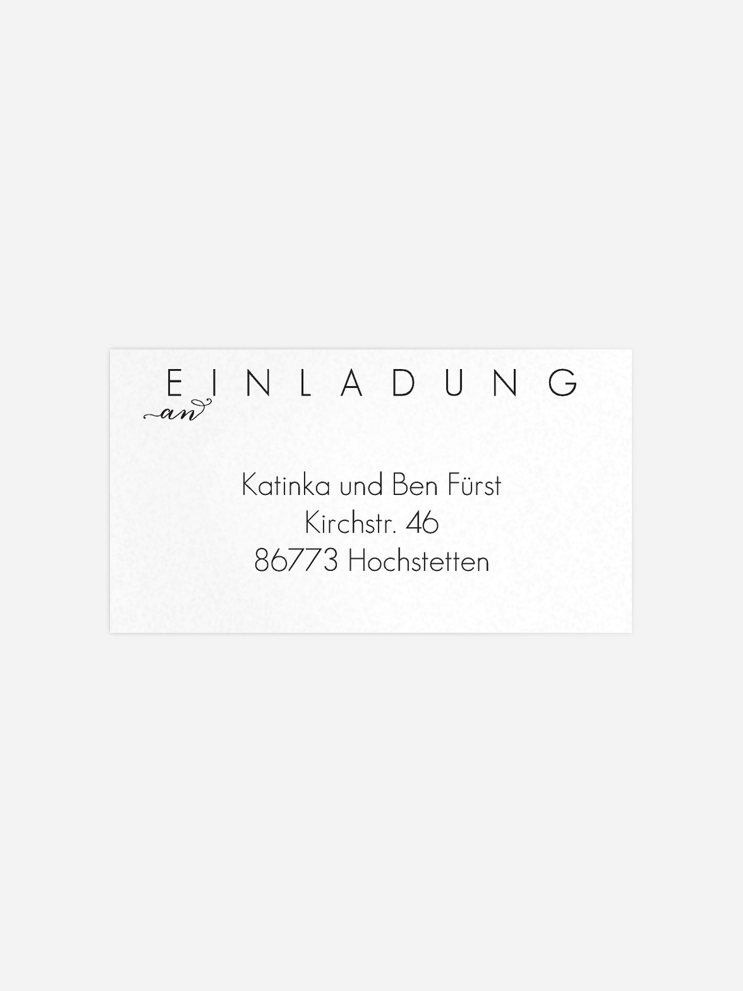 Empfängeraufkleber Hochzeit Script