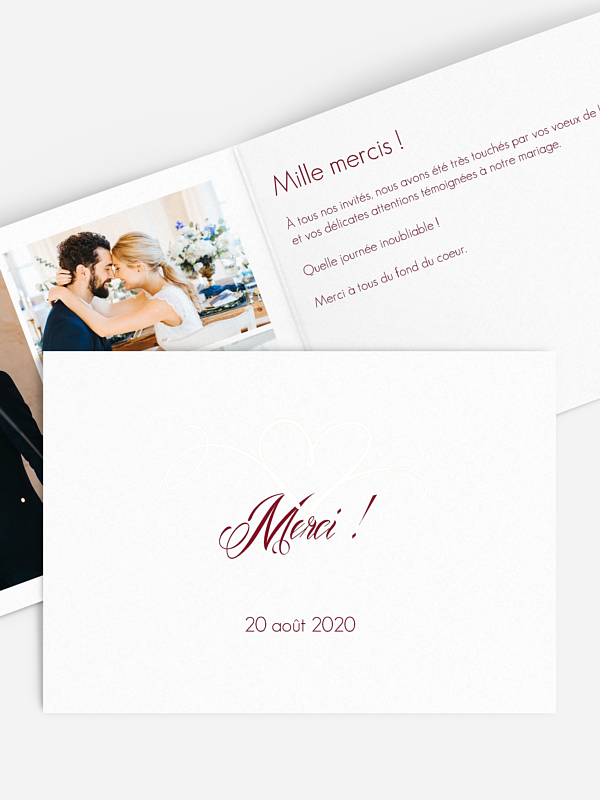 Carte de remerciements En Plein Coeur Premium