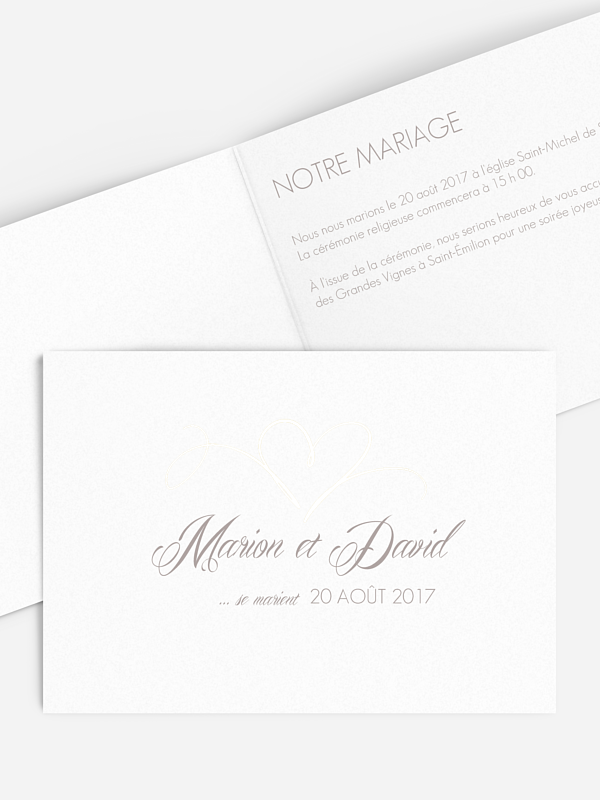 Faire-part mariage En plein coeur premium