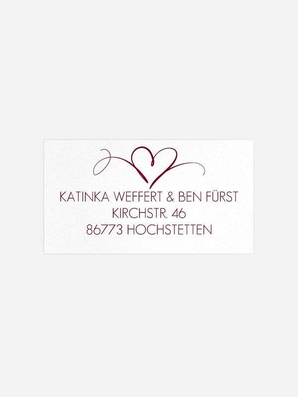 Empfängeraufkleber Hochzeit Herzschlag Premium