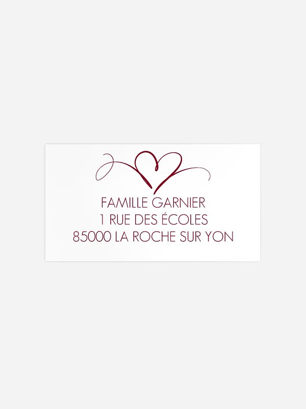 Étiquette destinataire mariage En plein coeur premium