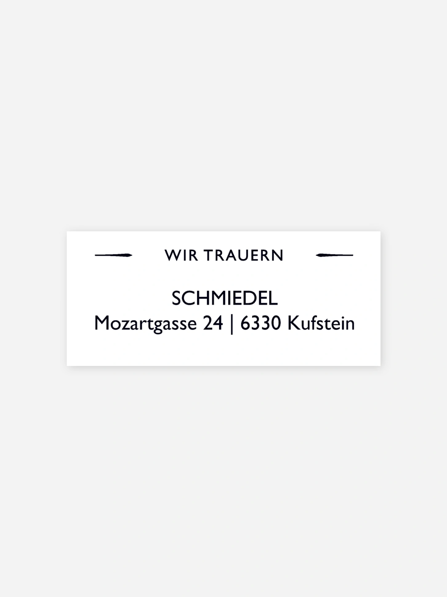 Absenderaufkleber Trauer Zeitlos Premium