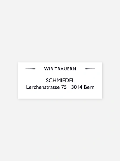 Absenderaufkleber Trauer Zeitlos Premium