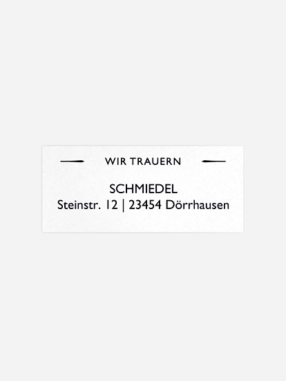 Absenderaufkleber Trauer Zeitlos Premium
