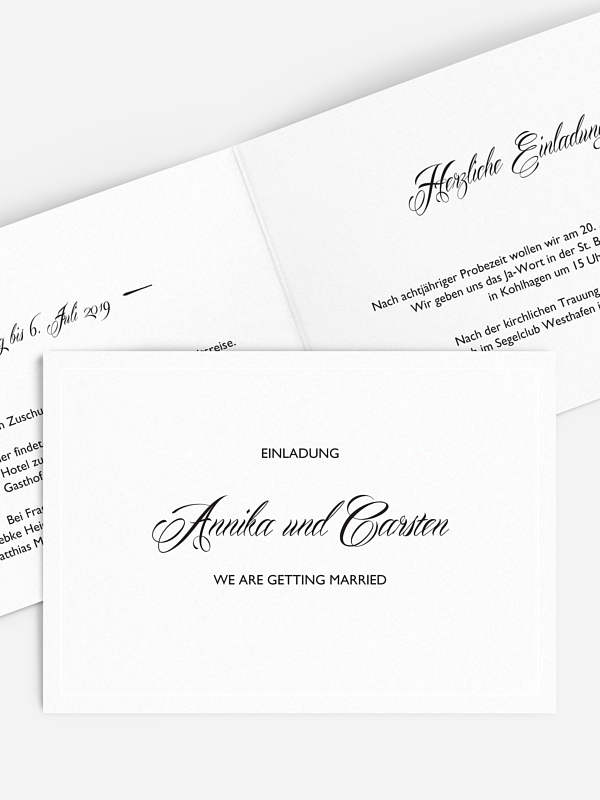 Hochzeitseinladung Zeitlos Premium