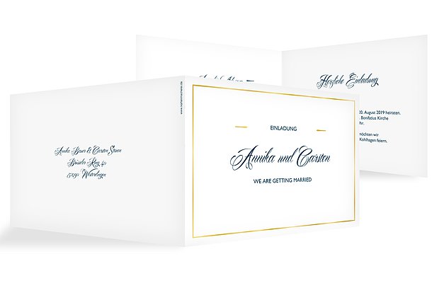 Hochzeitseinladung Zeitlos Premium