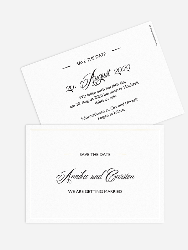 Save-the-Date Karte Zeitlos Premium