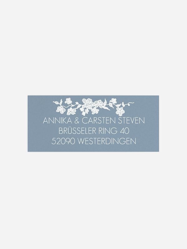 Absenderaufkleber Hochzeit Spitzenblüte