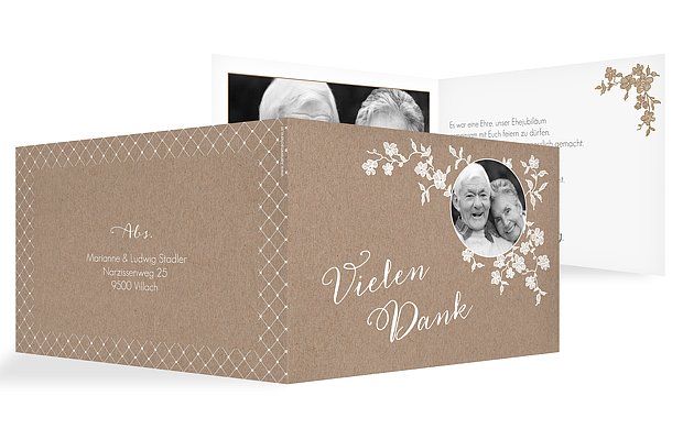 Danksagung zur Goldenen Hochzeit Spitzenblüte