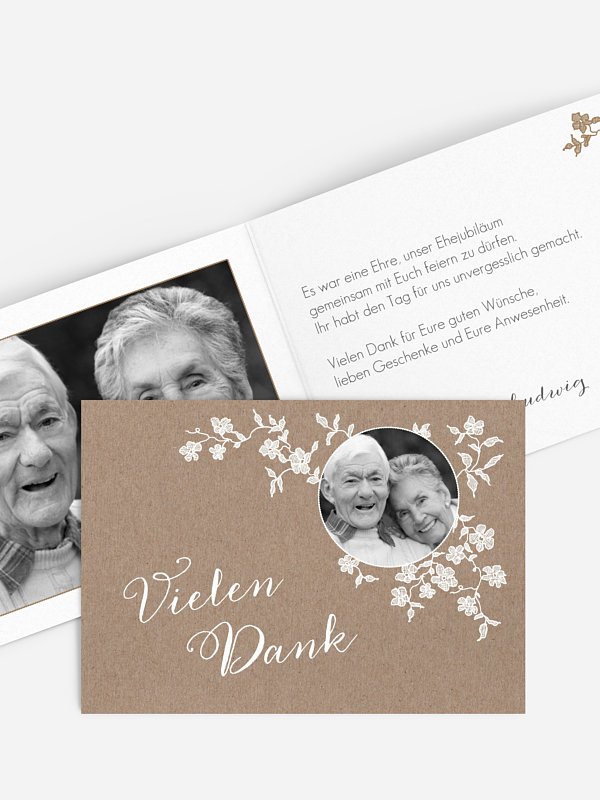 Danksagung zur Goldenen Hochzeit Spitzenblüte