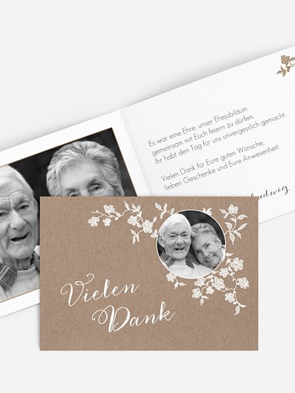 Danksagung zur Goldenen Hochzeit Spitzenblüte