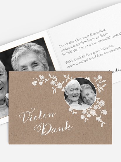 Danksagung zur Goldenen Hochzeit Spitzenblüte