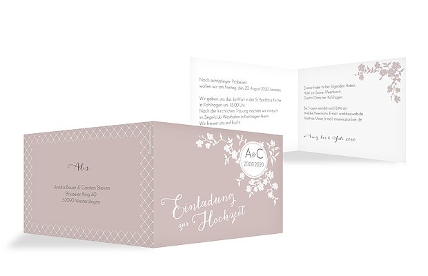 Hochzeitseinladung Spitzenblüte