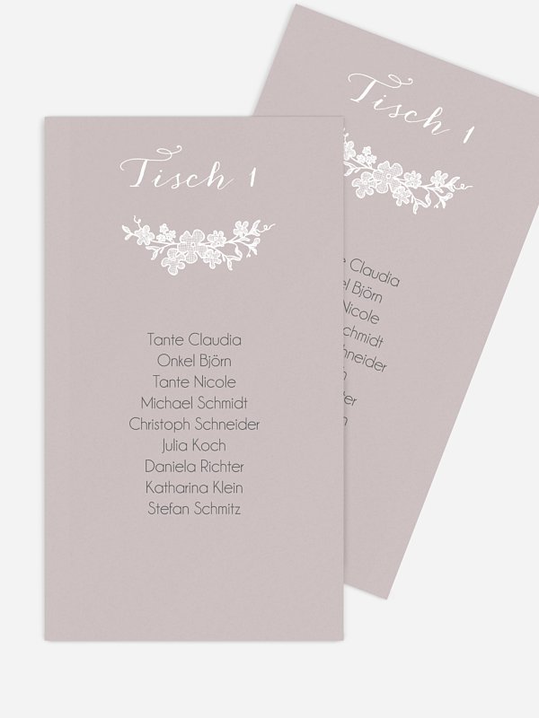 Gruppentischkarte Spitzenblüte