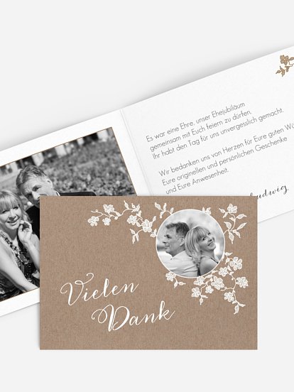 Danksagung zur Silberhochzeit Spitzenblüte