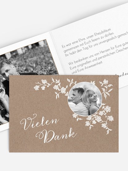 Danksagung zur Silberhochzeit Spitzenblüte