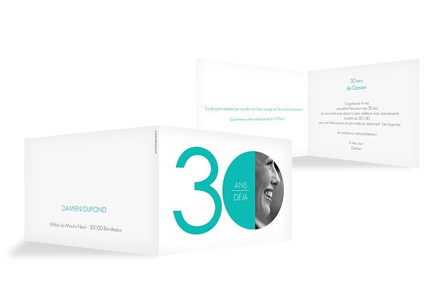 invitation anniversaire 30 Chiffre rond