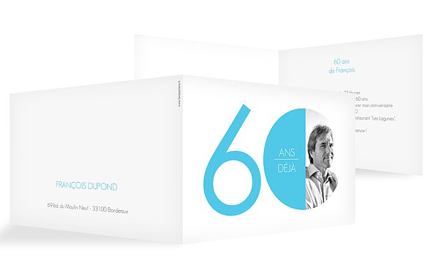 invitation anniversaire 60 Chiffre rond