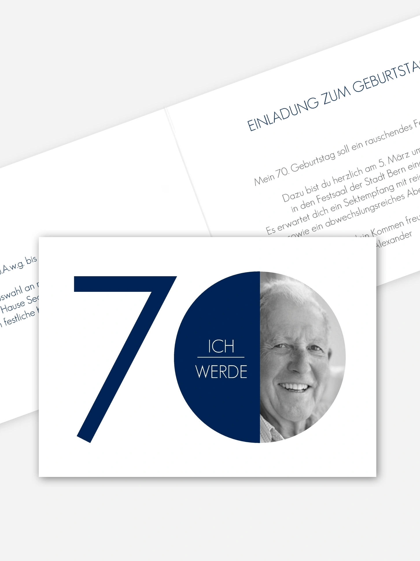Einladung 70. Geburtstag Runde Nummer