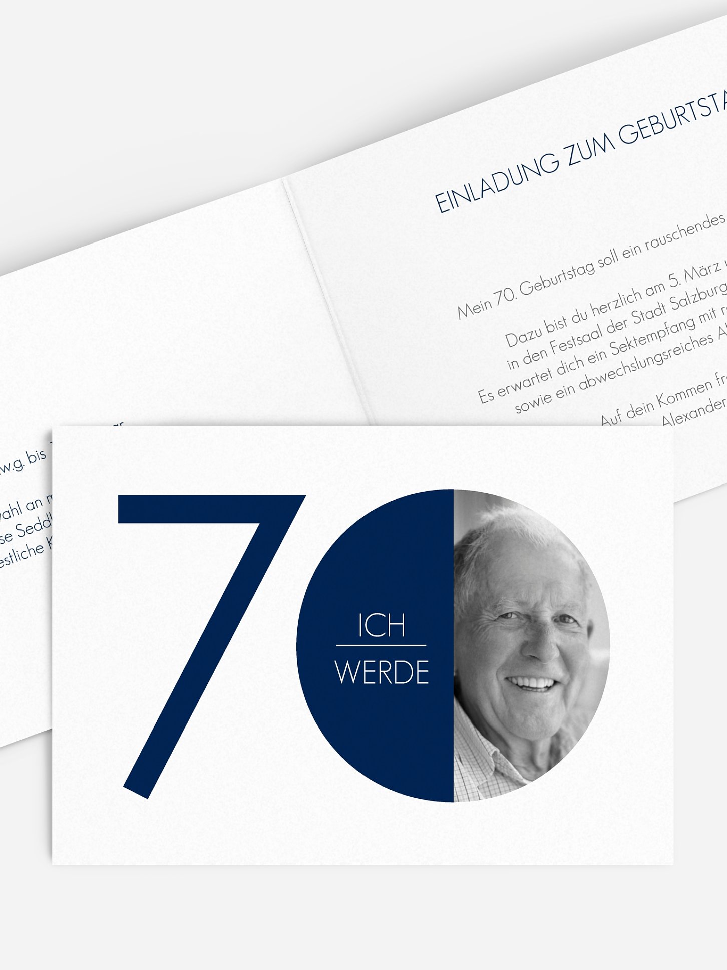 Einladung 70. Geburtstag Runde Nummer