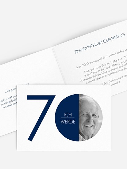 Einladung 70. Geburtstag Runde Nummer