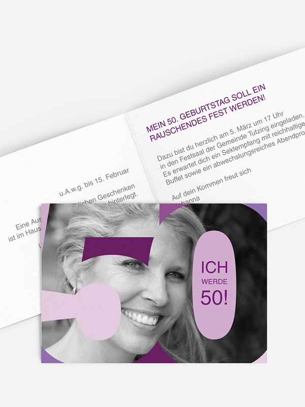 Einladungskarten 50 Geburtstag Bestes Alter