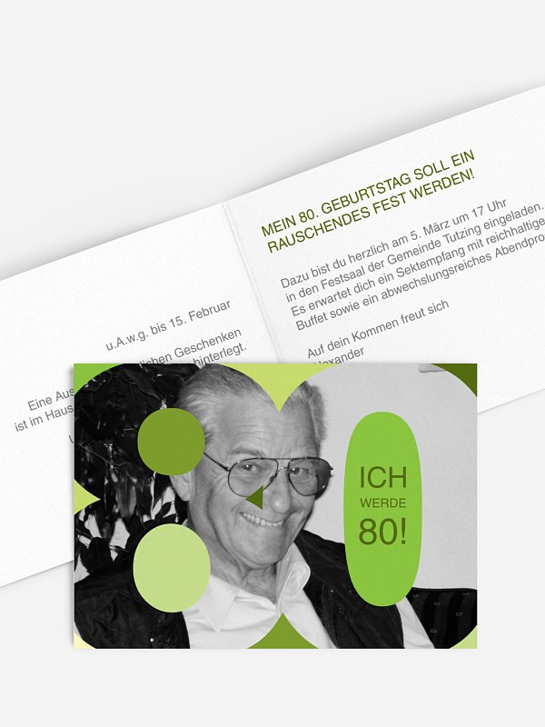 Einladungskarten 80 Geburtstag Bestes Alter