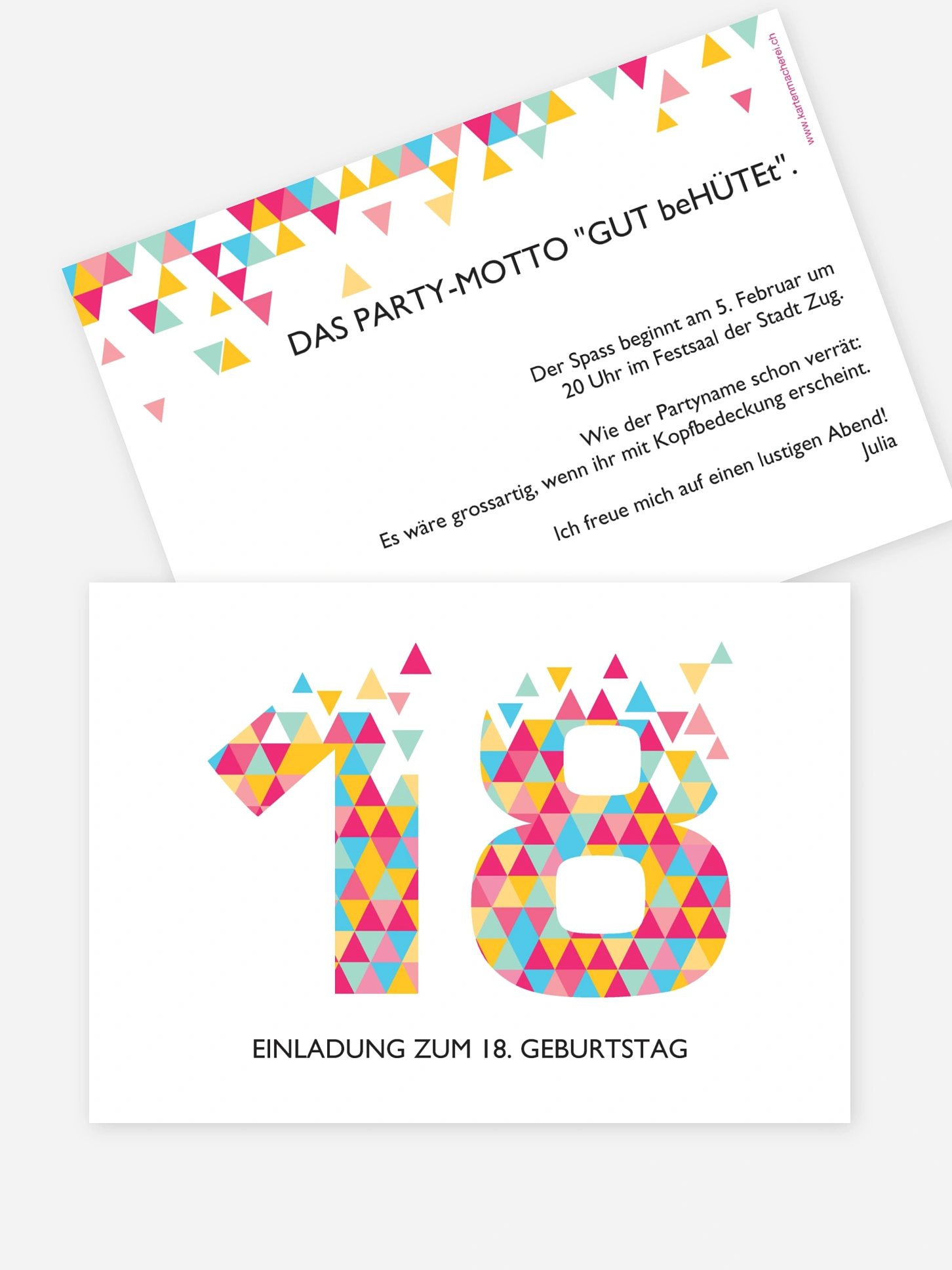 Einladung 18. Geburtstag Drei Ecken