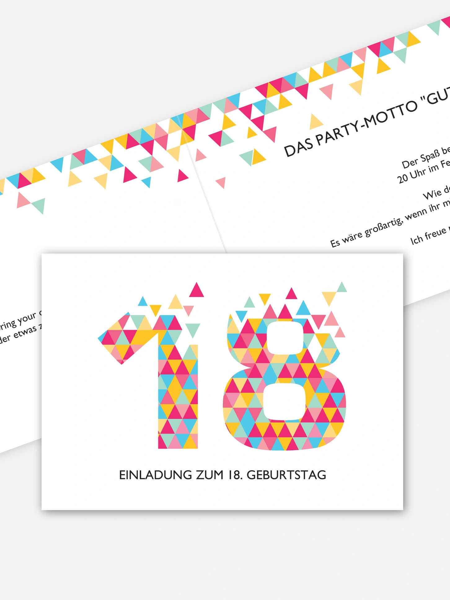 Einladung 18. Geburtstag Drei Ecken