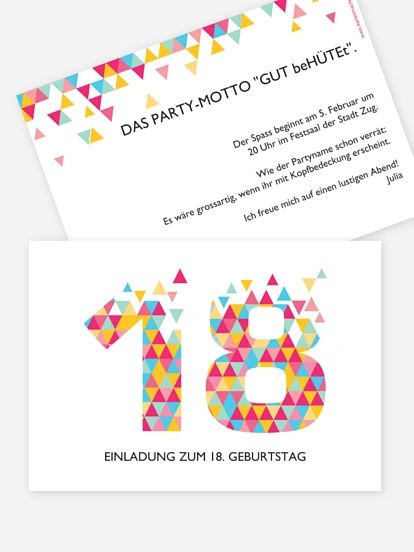 Einladung 18. Geburtstag Drei Ecken